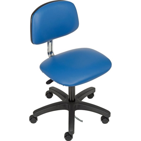 Global Industrial ESD Chair, Vinyl, Royal Blue, Armless, Mid Back 695536BL